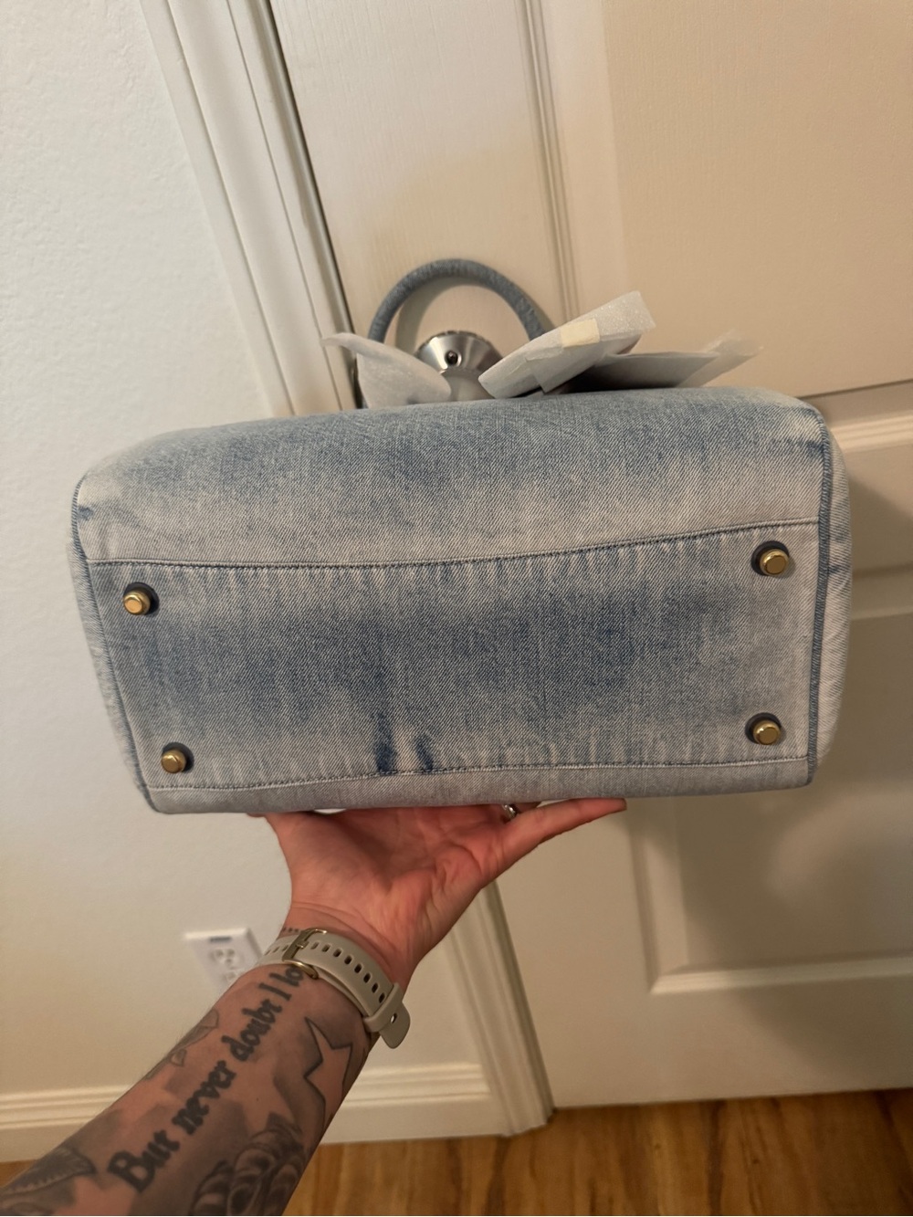 Coach Rowan Large Satchel in Loved Denim - Picture 6 of 6